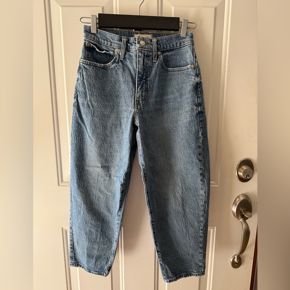 Madewell Balloon Jeans in Corson Wash Size 27 P Petite Barrel High Rise Tapered